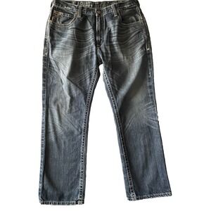 Ariat M5 Slim Straight Denim Jeans Mens 40x32 Distressed Western Workwear Cowboy